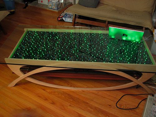 Table with GREEN LED panels!